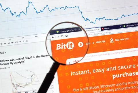 Bitit cryptocurrency exchange site Stock Photos