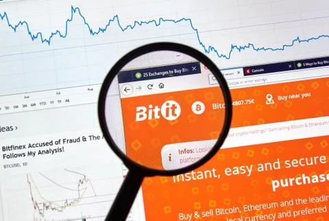 Bitit cryptocurrency exchange site Stock Photos
