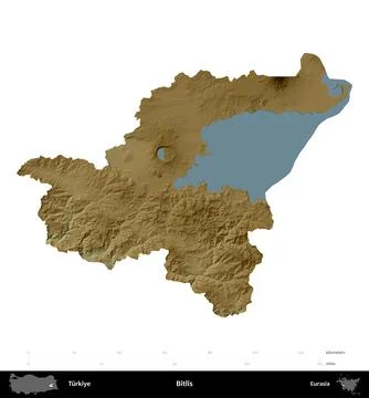 Bitlis, Turkiye, isolated on white. Physical Stock Illustration