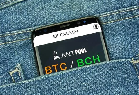 Bitmain on Samsung s8. Stockfoto's
