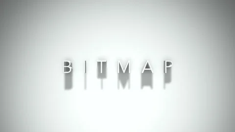 Bitmap 3D title animation with shadows on a white background Stock Footage 297388400