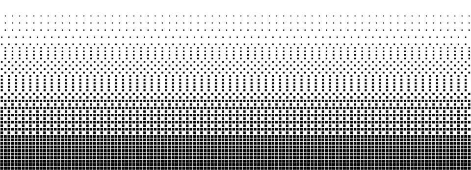 Bitmap halftone texture background. Square dot faded gradation wallpaper. Black Illustrazione stock