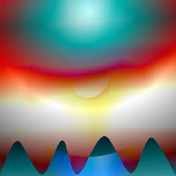 Bitmap illustration fantasy landscape Stock Illustration