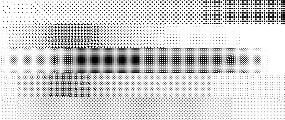 Bitmap pixelated striped pattern. Black and white halftone grunge texture Stock Illustration