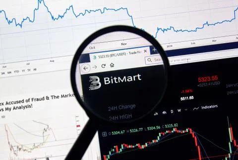 Bitmart.com cryptocurrency exchange site Fotos Stock