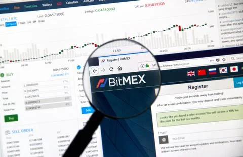 Bitmex cryptocurrency exchange Stock Photos