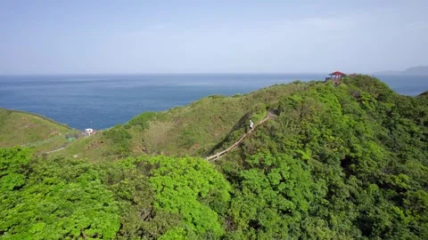 Bitou Cape Trail Leading Toward Ocean Viewpoint, Taiwan Vídeos de archivo 346155284