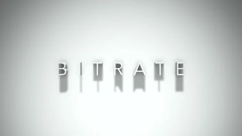 Bitrate 3D title animation with shadows on a white background Stock Footage 297671648