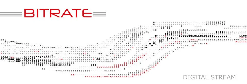 Bitrate, digital stream. Vector graphics with binary code Stock Illustration