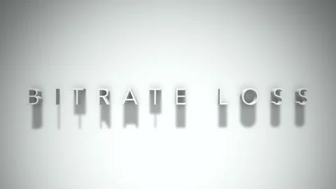 Bitrate loss 3D title animation white text on a white background Stock Footage 299368722