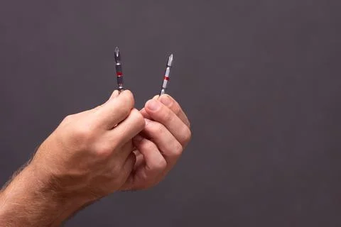 Bits for electric screwdriver screws. Stock Photos