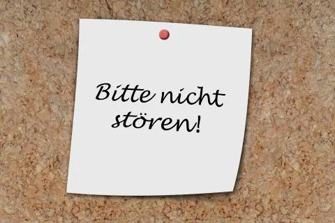Bitte nicht stören written on a memo 写真素材