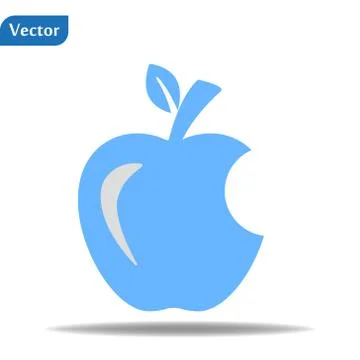 Bitten apple. Apple vector icon. Apple fruit illustration icon.Web design vec Stock Illustration