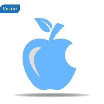 Bitten apple. Apple vector icon. Apple fruit illustration icon.Web design vec Stock Illustration