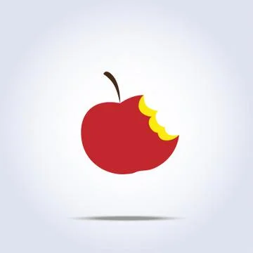 Bitten apple icon Stock Illustration