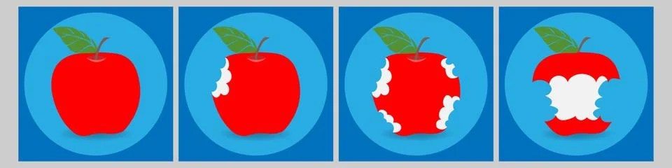 Bitten apple Stock Illustration