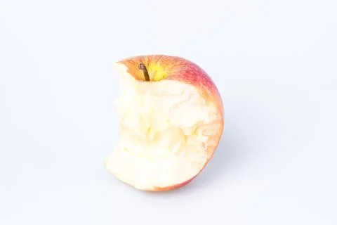 Bitten apple over white Stock Photos