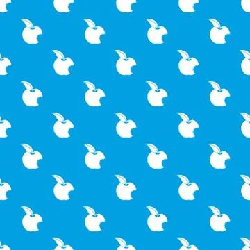 Bitten apple pattern seamless blue 스톡 일러스트