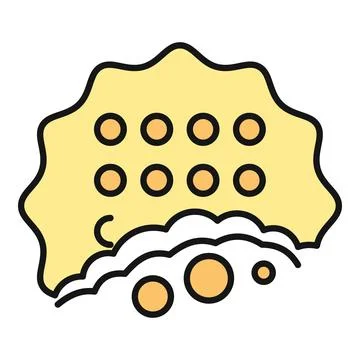 Bitten biscuit or cookie icon yellow snack Stock Illustration