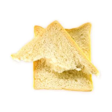 Bitten bread isolated on white background. Stock Photos