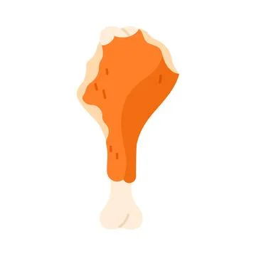 Bitten chicken drumstick with crispy crust, fried crunchy fast food Ilustração Stock