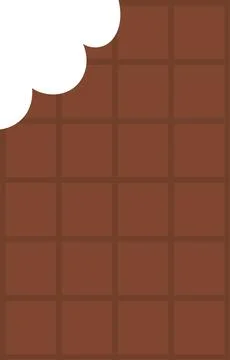 Bitten Chocolate Bar Flat Illustration. Clean Icon Design Element on Isolat.. Stock Illustration