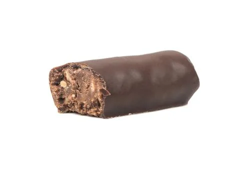 Bitten chocolate candy Stock Photos