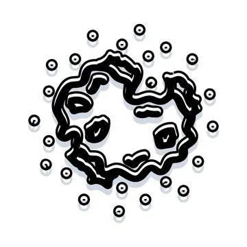 Bitten cookie crumbling vector icon doodle illustration Stock Illustration
