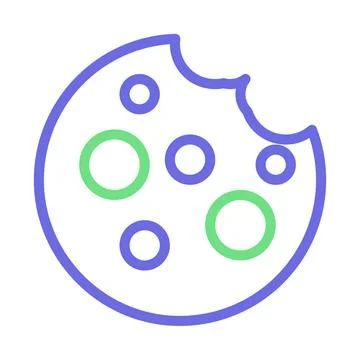 Bitten cookie icon. Concept of sweet food, dessert, and snack. Stock Illustration