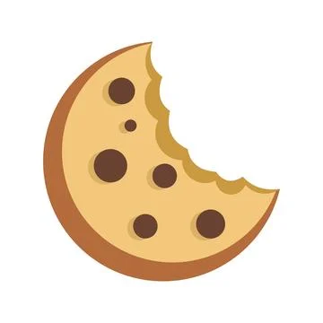 Bitten cookie icon flat isolated Stock Illustration