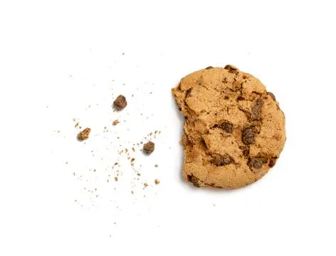 Bitten cookie isolated on white background Stock Photos