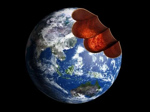 Bitten earth Stock Illustration