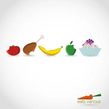 Bitten food Illustrazione stock