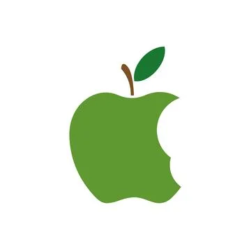 Bitten green apple icon. Vector illustration Stock Illustration