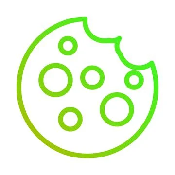 Bitten green cookie vector icon with circles inside Stock Illustration