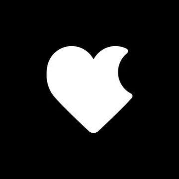 Bitten Heart vector icon. Black and white love illustration. Solid linear icon 스톡 일러스트