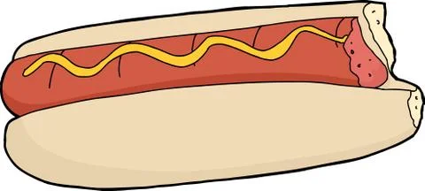 Bitten hot dog イラスト素材