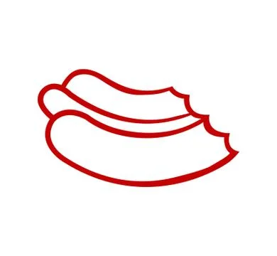 Bitten hot dog 스톡 일러스트