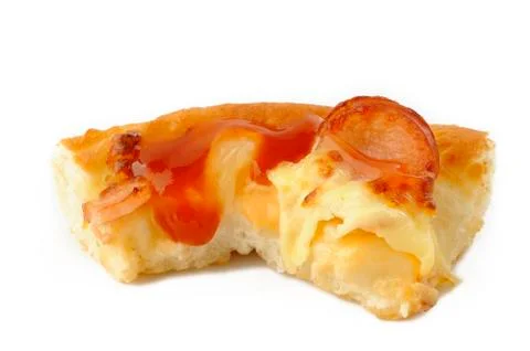 Bitten pizza slice Stock Photos