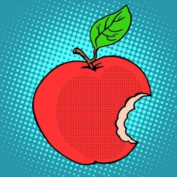 Bitten red Apple Stock Illustration