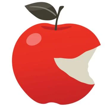 Bitten Red Apple Stock Illustration