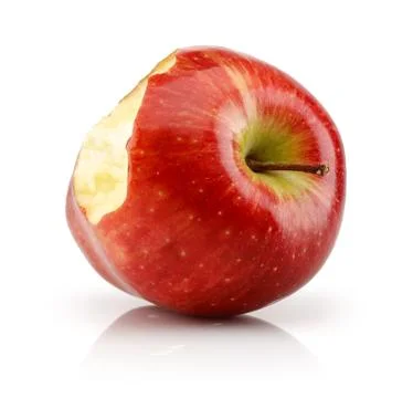 Bitten red apple isolated on white Stock Photos