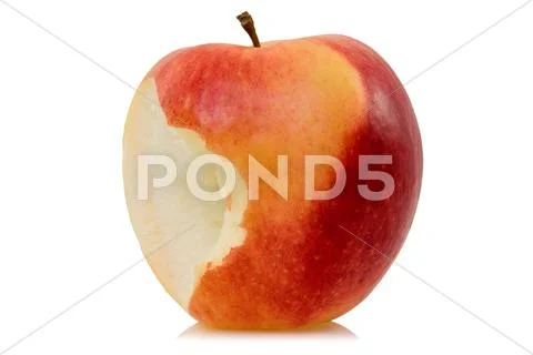 Bitten red apple Stock Photos