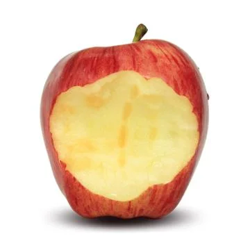 Bitten red apple Stock Photos