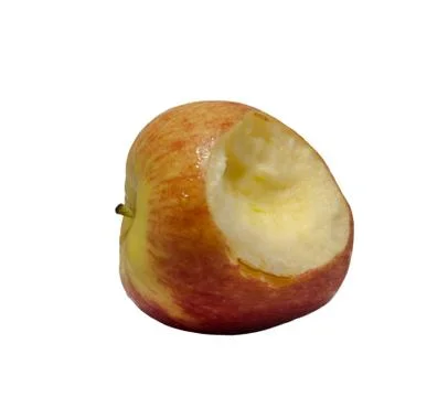 Bitten red apple on a white background Stock Photos