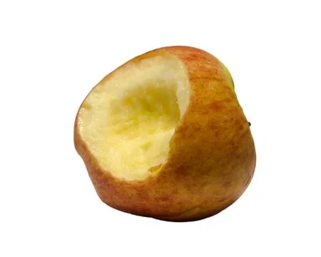 Bitten red apple on a white background Stock Photos