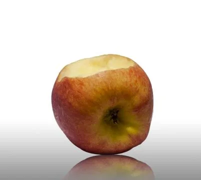 Bitten red apple on a white background Stock Photos