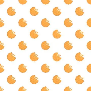 Bitten round biscuits repeated seamless food pattern Stock Illustration