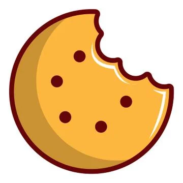 Bitten round cookie icon, cartoon style Stock Illustration