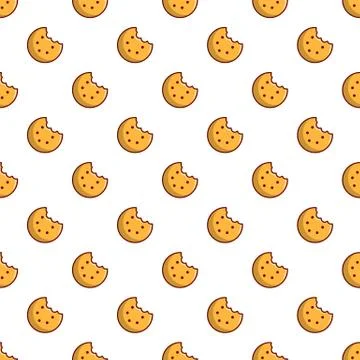 Bitten round cookie pattern Illustrazione stock